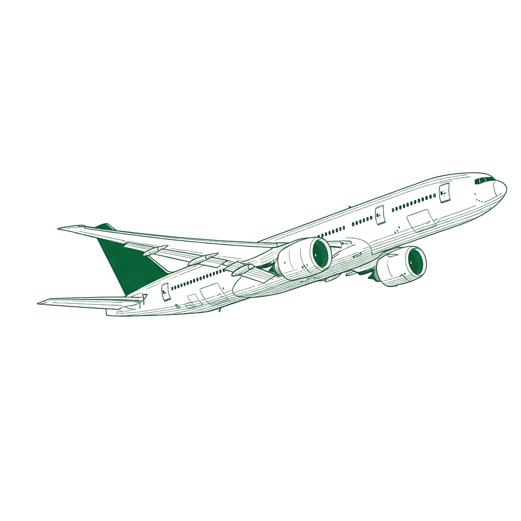 B777-300ER 起飛示意（透明背景）